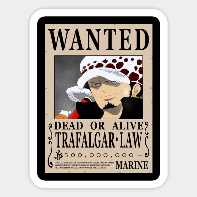 Trafalgar D Law Sticker by YeSNoWart